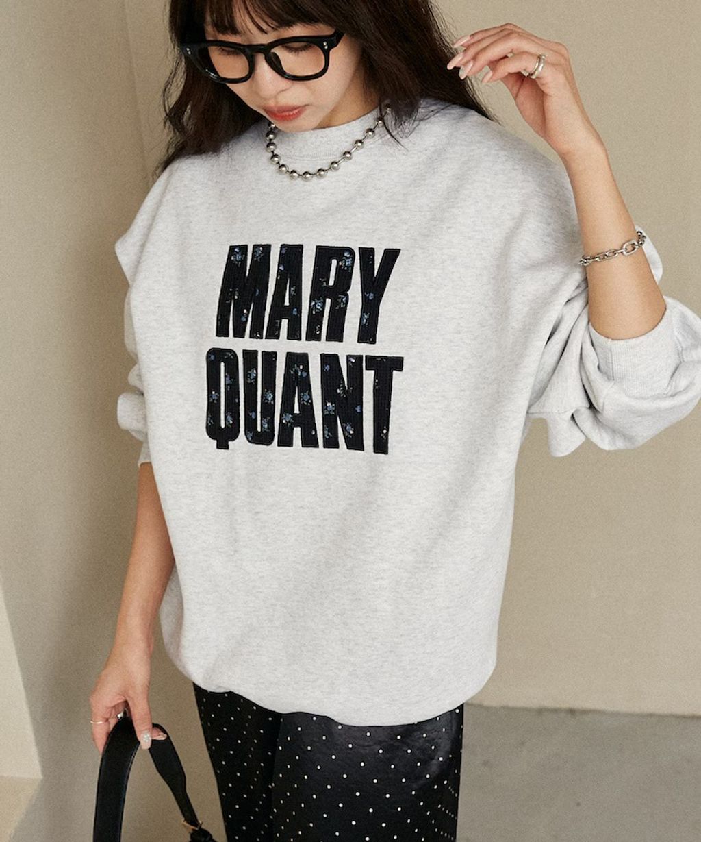 MARY QUANT 雛菊華夫紋logo字樣Oversize大學T_20