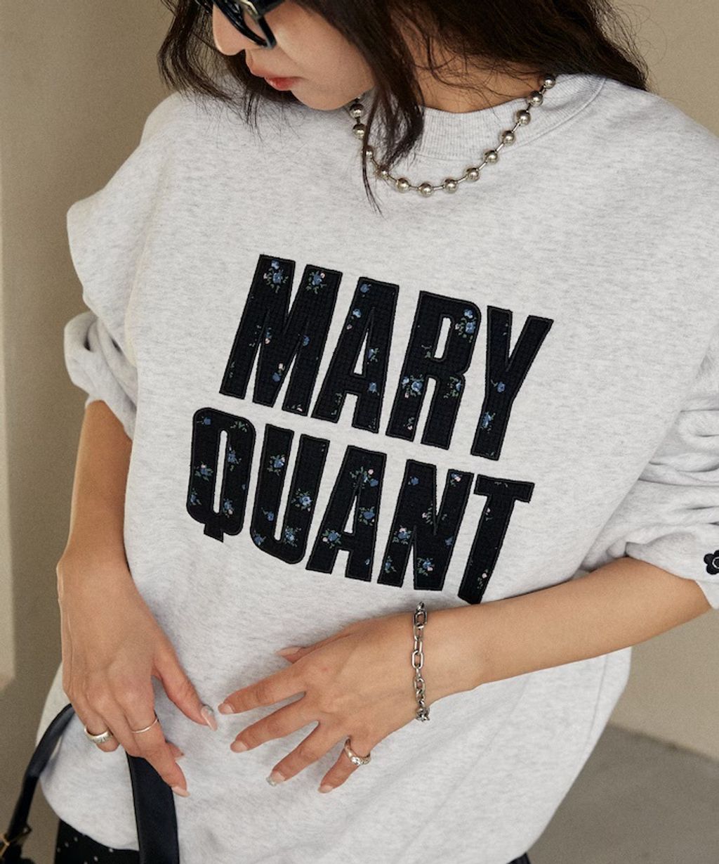 MARY QUANT 雛菊華夫紋logo字樣Oversize大學T_19
