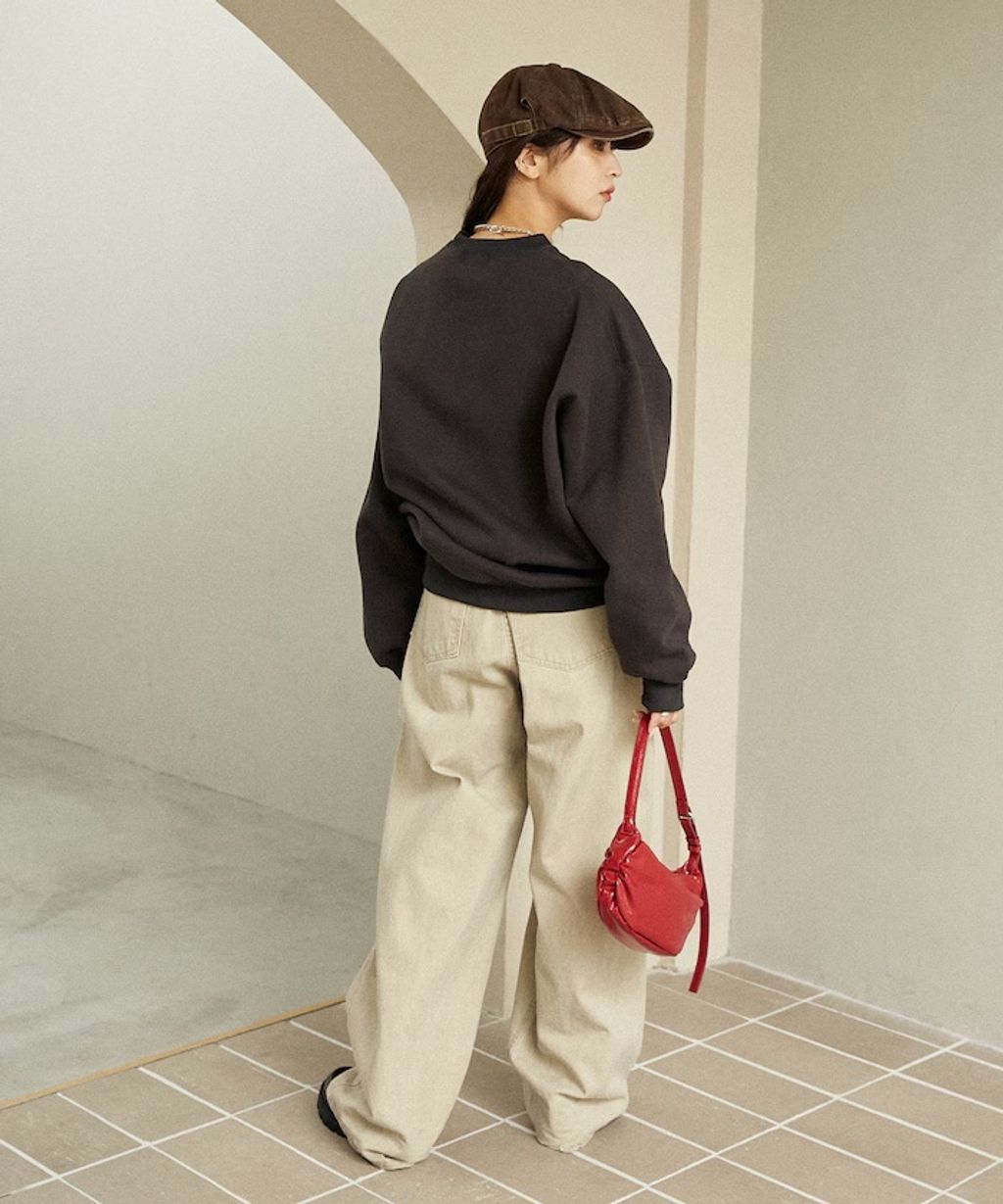 MARY QUANT 雛菊華夫紋logo字樣Oversize大學T_57