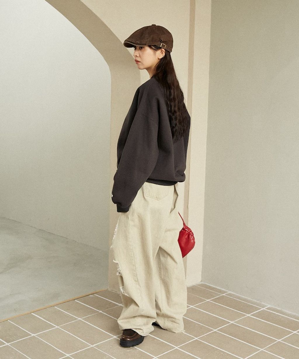 MARY QUANT 雛菊華夫紋logo字樣Oversize大學T_56