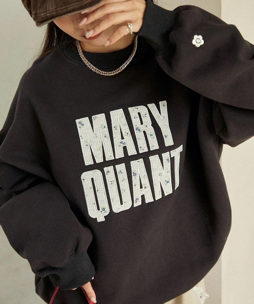 MARY QUANT 雛菊華夫紋logo字樣Oversize大學T_50