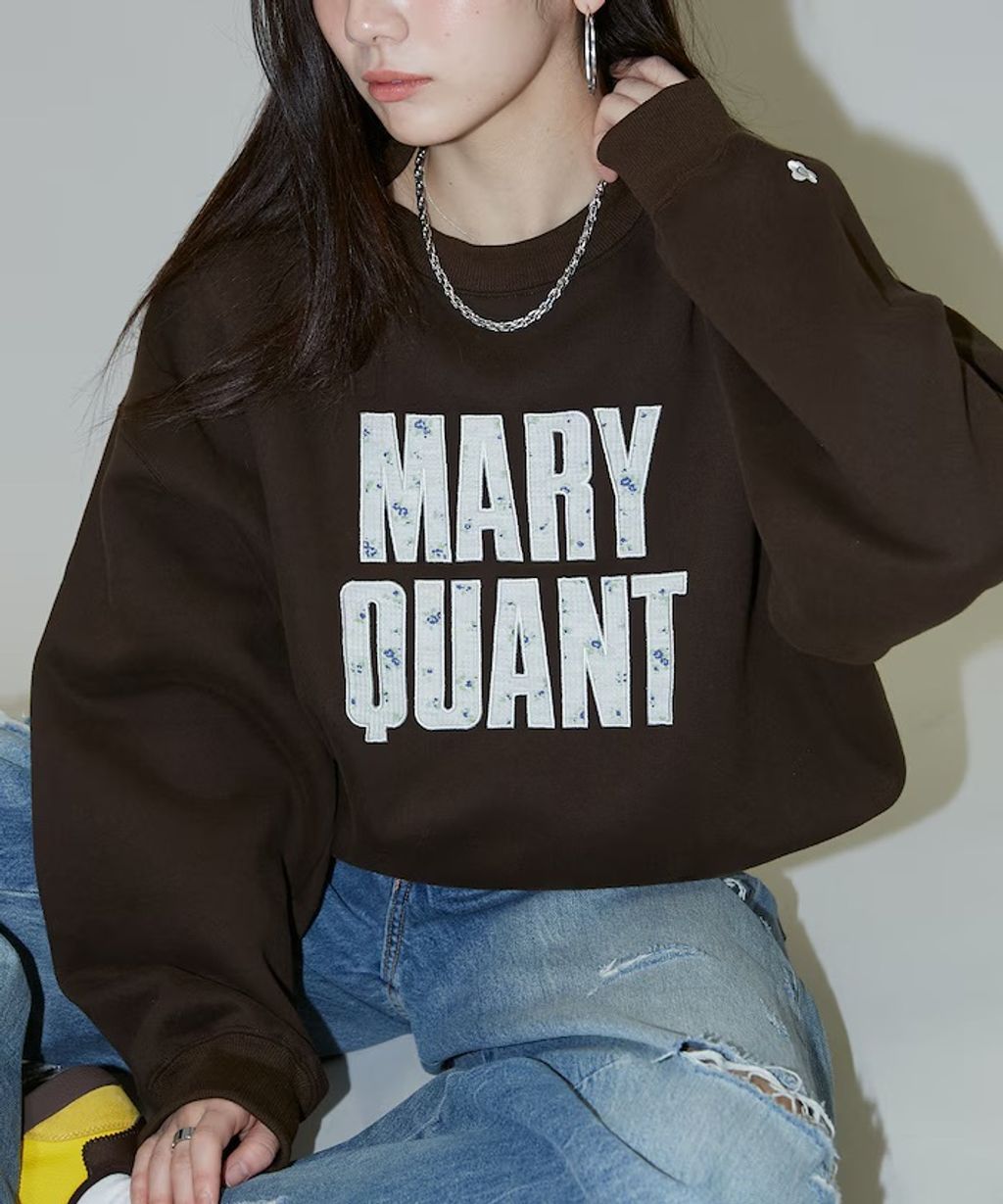 MARY QUANT 雛菊華夫紋logo字樣Oversize大學T_41