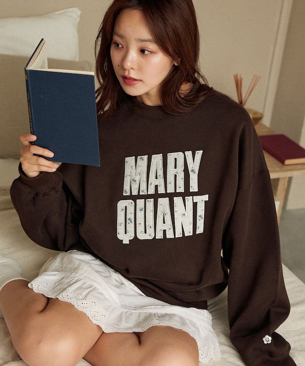 MARY QUANT 雛菊華夫紋logo字樣Oversize大學T_39