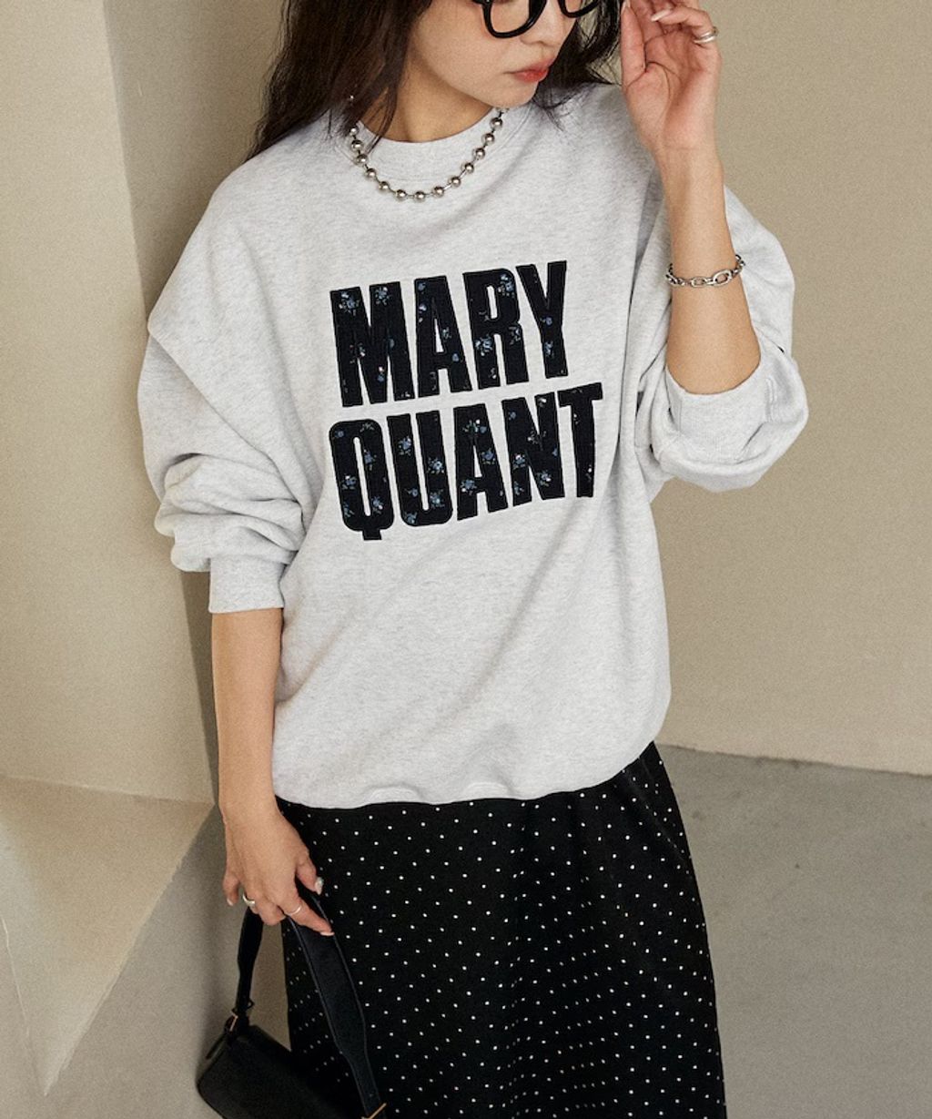 MARY QUANT 雛菊華夫紋logo字樣Oversize大學T_29