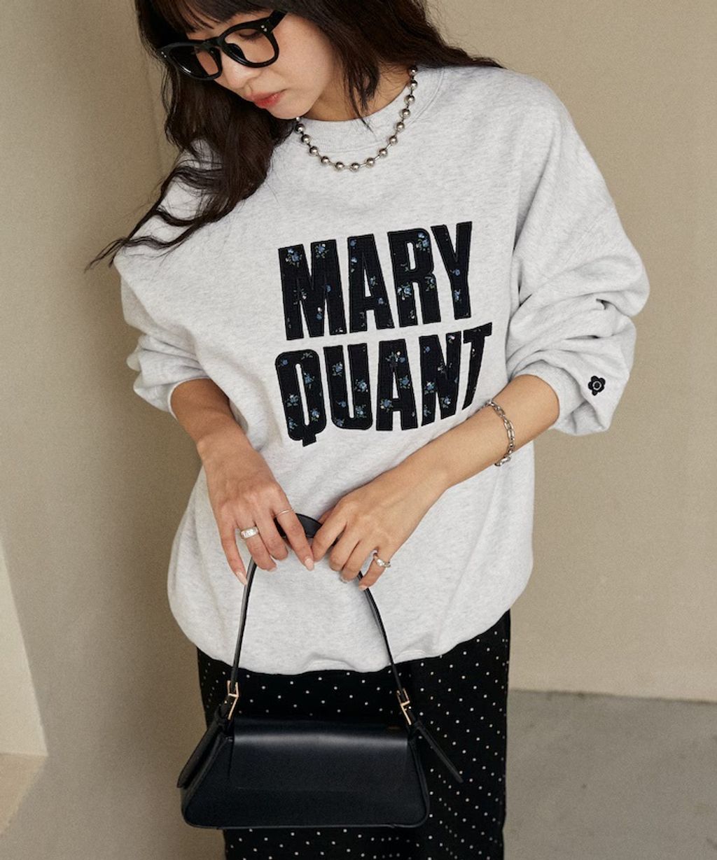MARY QUANT 雛菊華夫紋logo字樣Oversize大學T_24