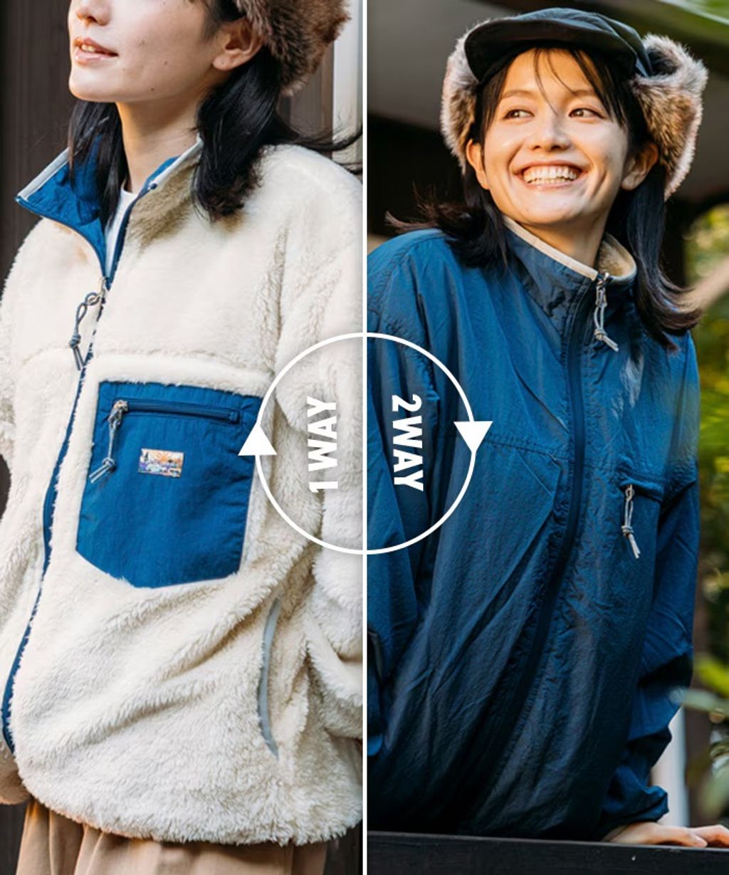 FREAKS STORE 雙面兩穿2way尼龍×羊羔絨保暖外套_5