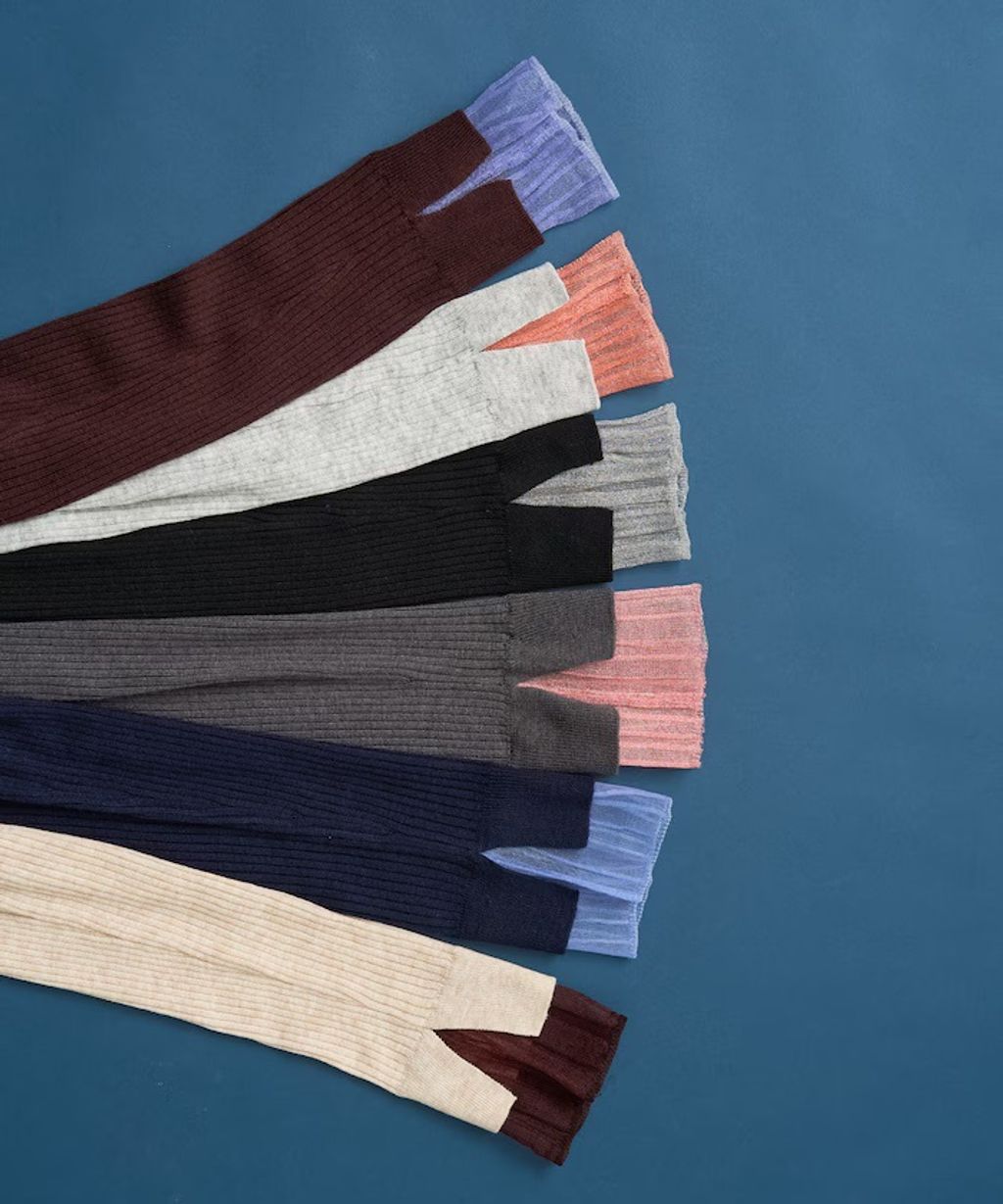 FREAKS STORE 假兩件薄紗內搭拼接羅紋薄針織上衣_8