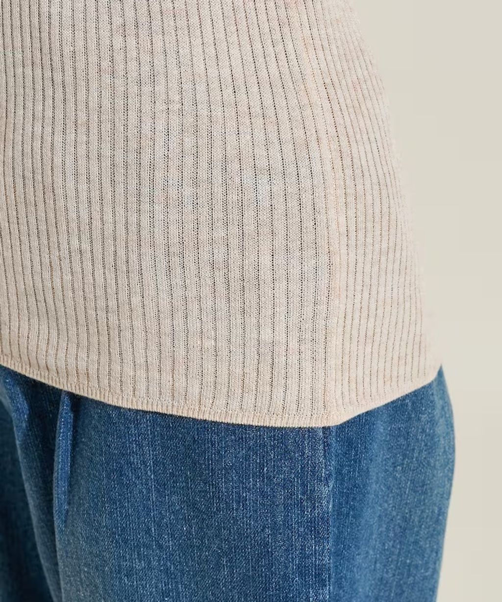 FREAKS STORE 假兩件薄紗內搭拼接羅紋薄針織上衣_63