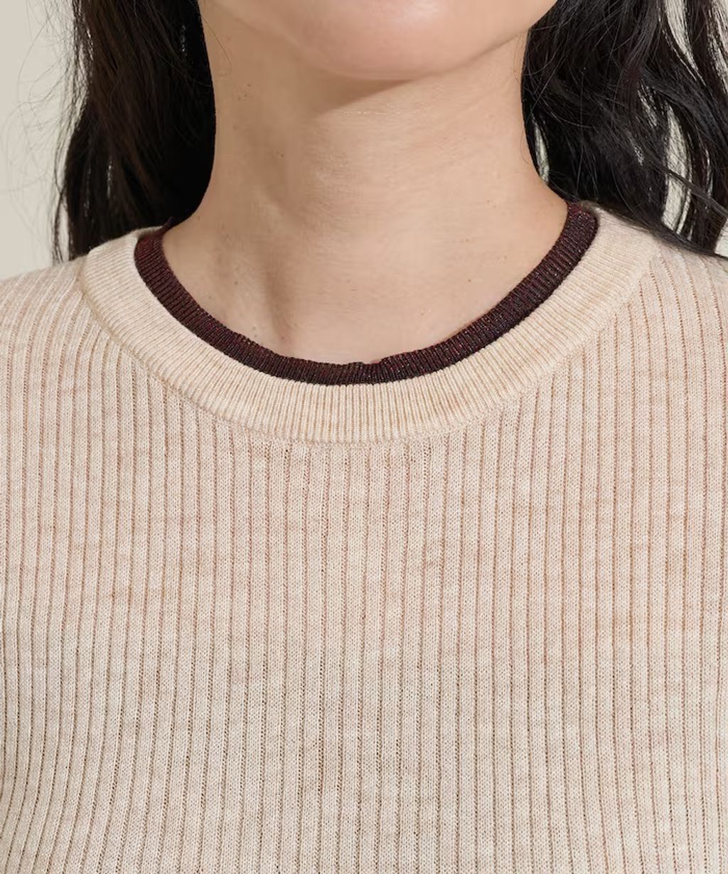 FREAKS STORE 假兩件薄紗內搭拼接羅紋薄針織上衣_61