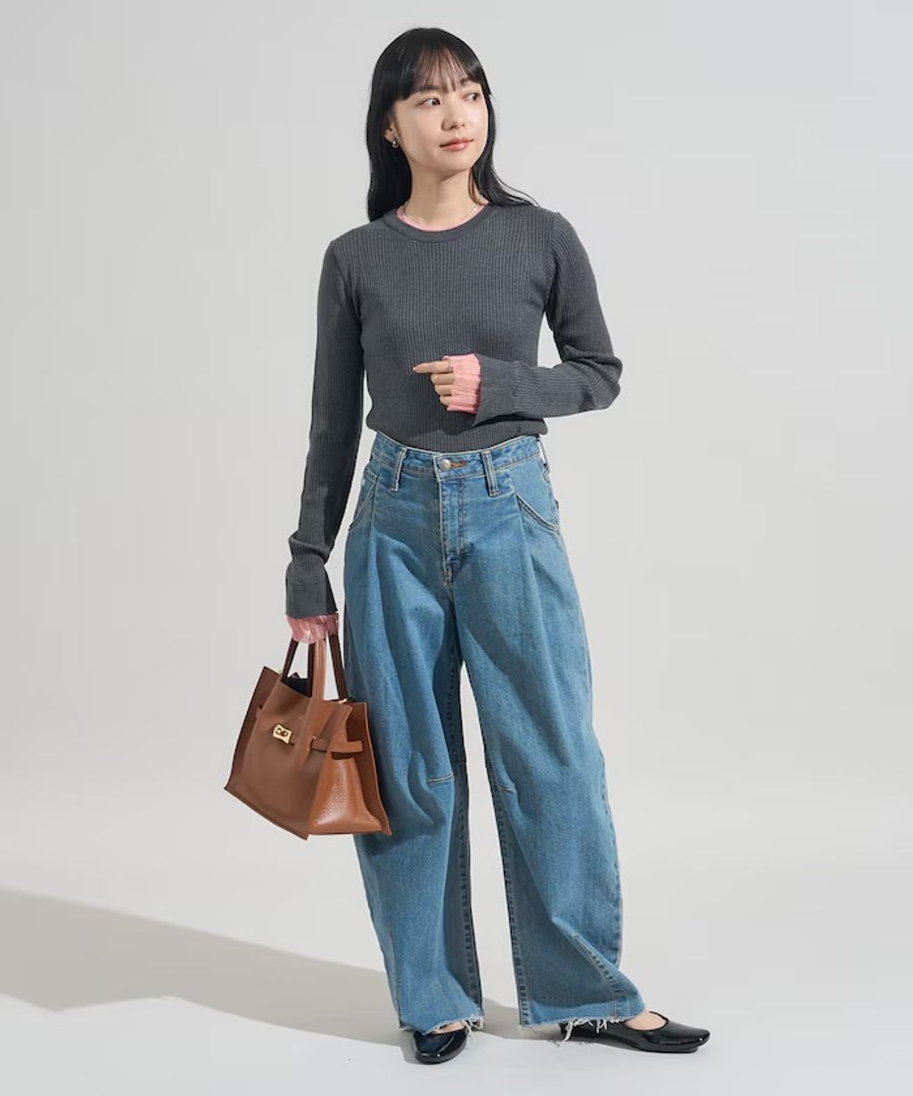 FREAKS STORE 假兩件薄紗內搭拼接羅紋薄針織上衣_38