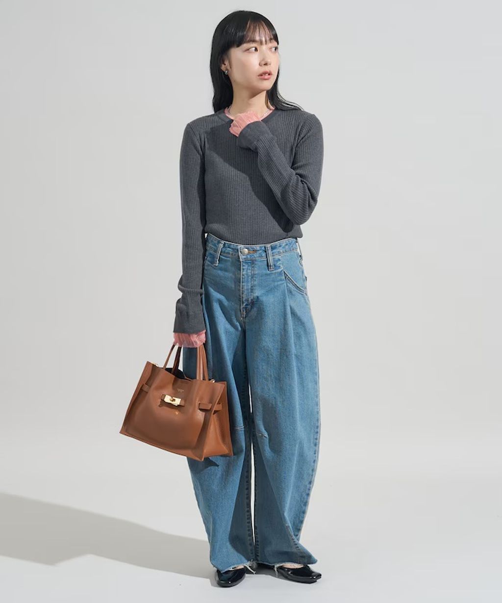 FREAKS STORE 假兩件薄紗內搭拼接羅紋薄針織上衣_37