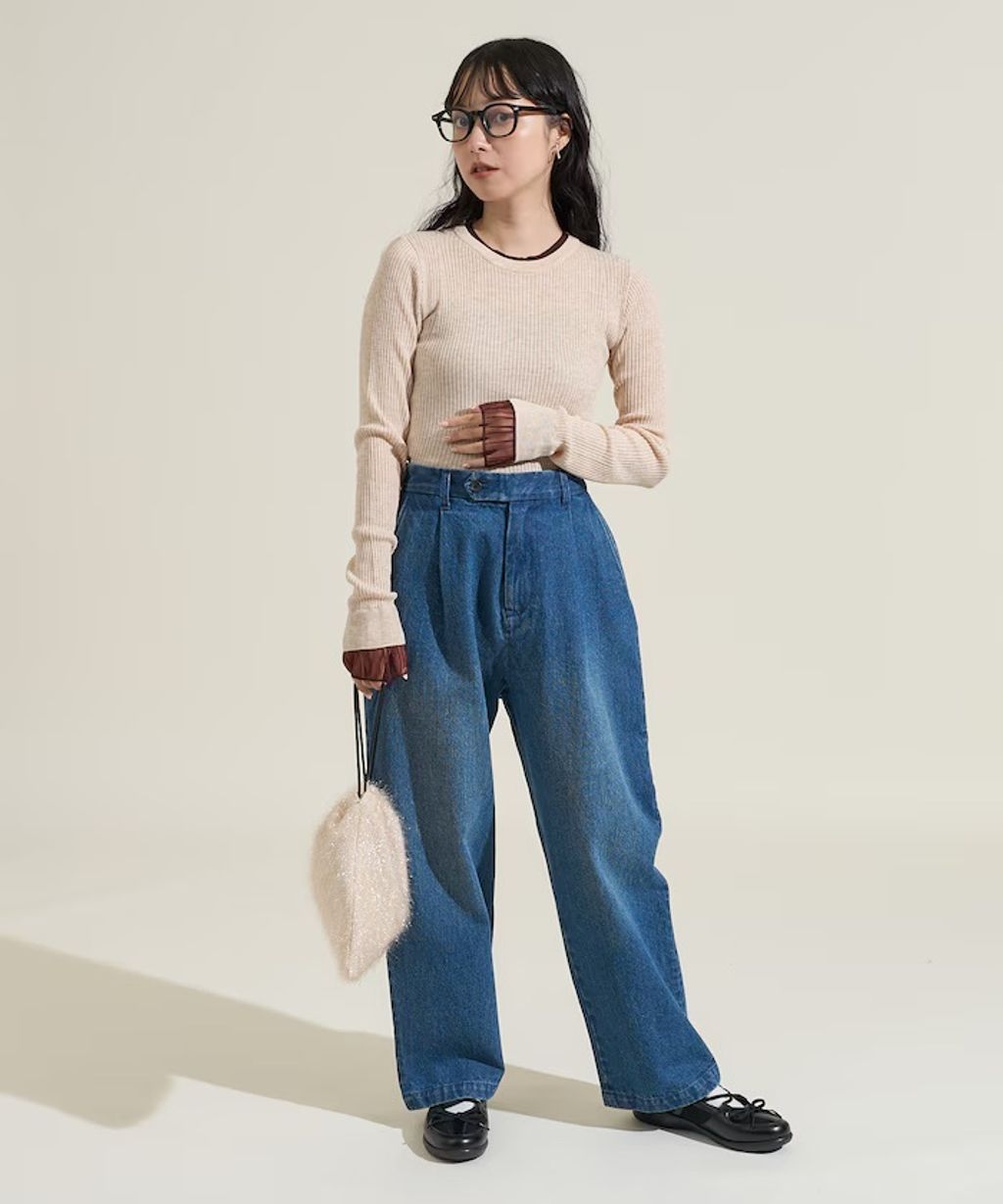 FREAKS STORE 假兩件薄紗內搭拼接羅紋薄針織上衣_29