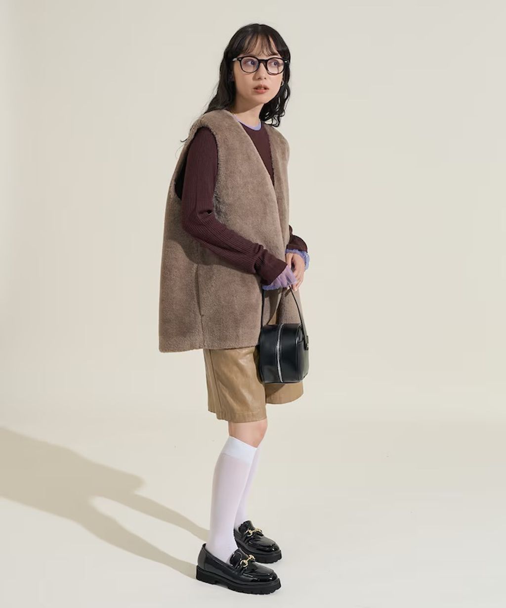 FREAKS STORE 假兩件薄紗內搭拼接羅紋薄針織上衣_21