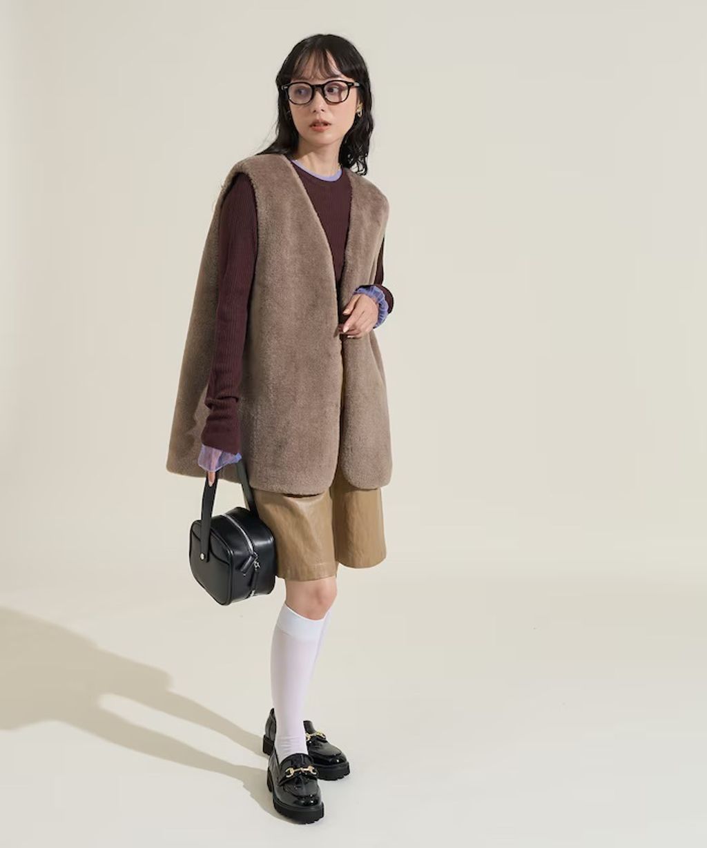 FREAKS STORE 假兩件薄紗內搭拼接羅紋薄針織上衣_20