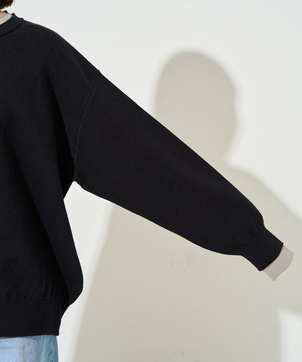 FREAKS STORE oversize輕盈保暖假兩件針織大學T_41