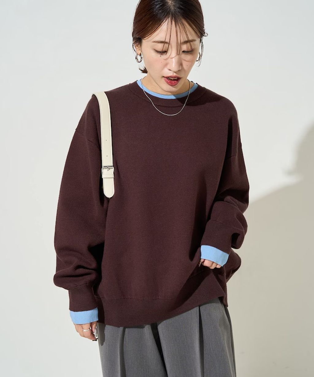 FREAKS STORE oversize輕盈保暖假兩件針織大學T_33