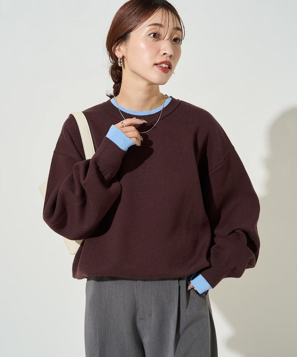 FREAKS STORE oversize輕盈保暖假兩件針織大學T_31