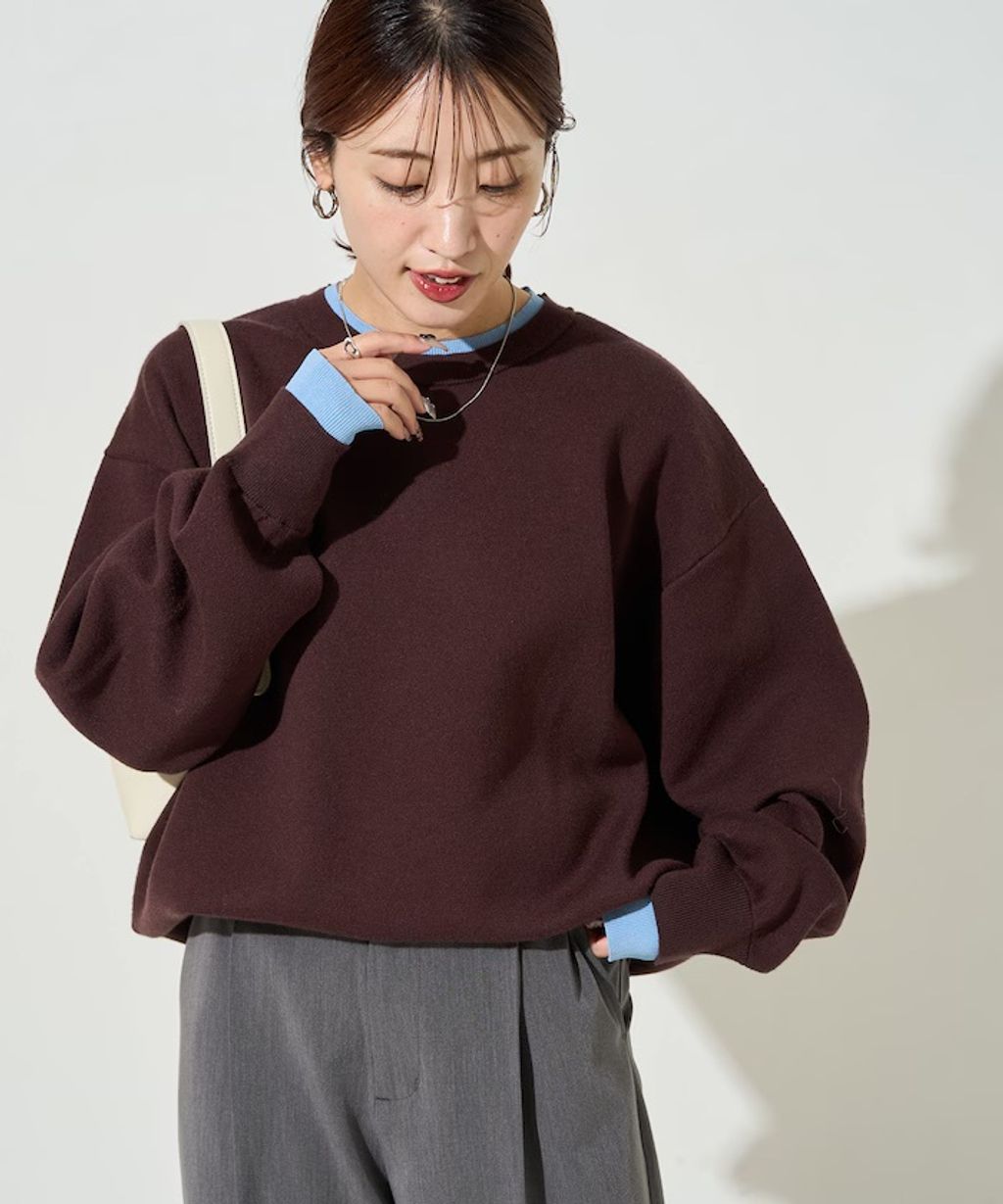 FREAKS STORE oversize輕盈保暖假兩件針織大學T_30