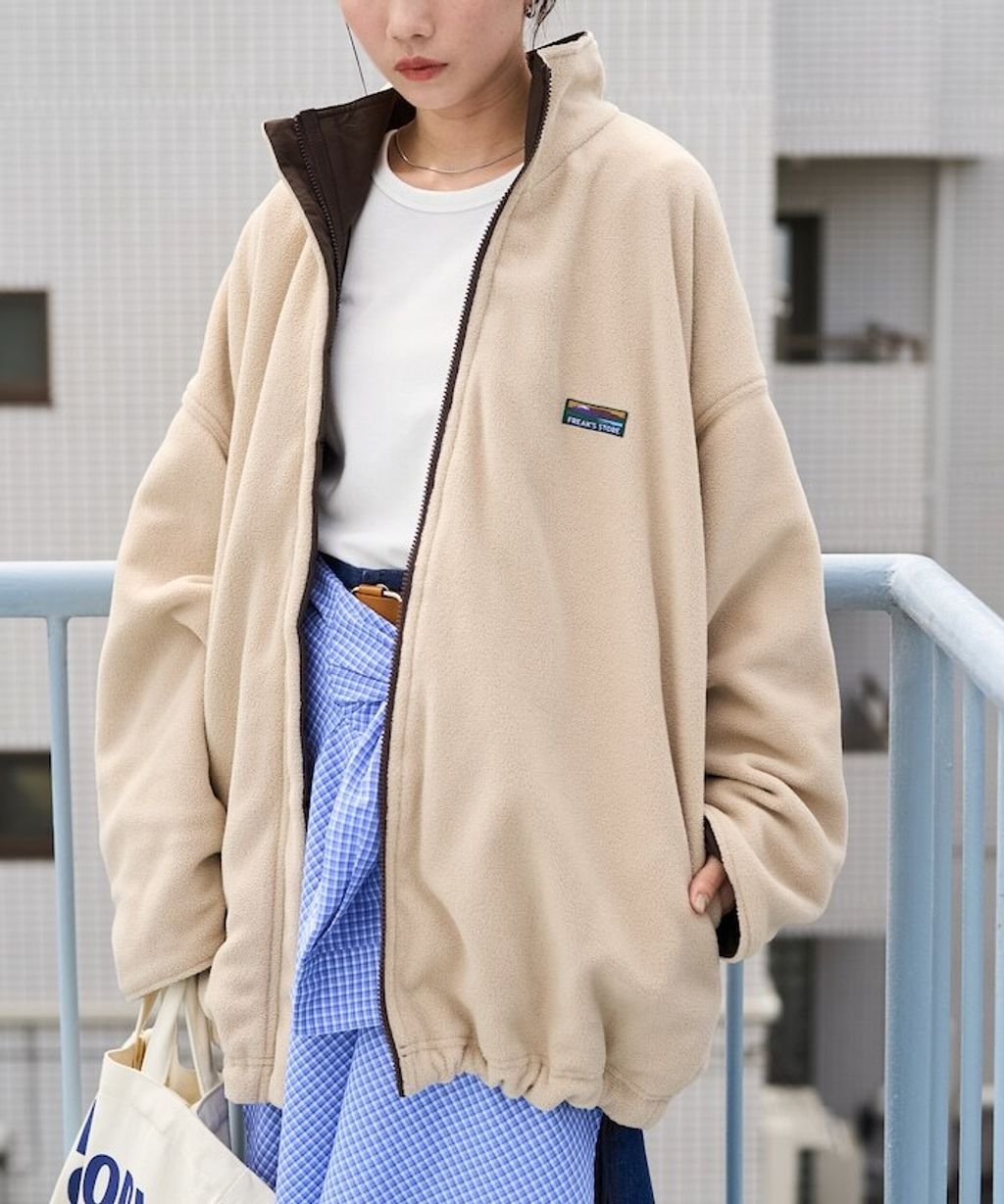 FREAKS STORE OUTDOORS可拆式帽子雙面兩穿裏刷毛外套(女款)_46