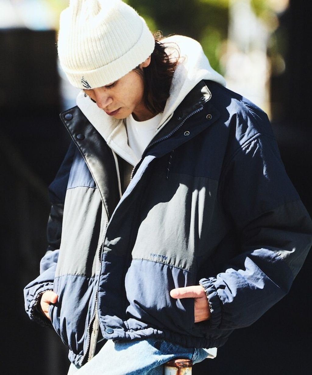 NAUTICA 類皮革×尼龍雙面兩穿鋪棉外套_1