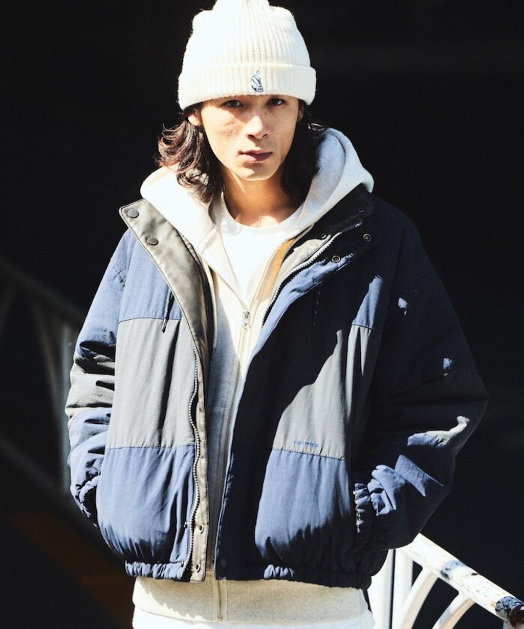 NAUTICA 類皮革×尼龍雙面兩穿鋪棉外套_5