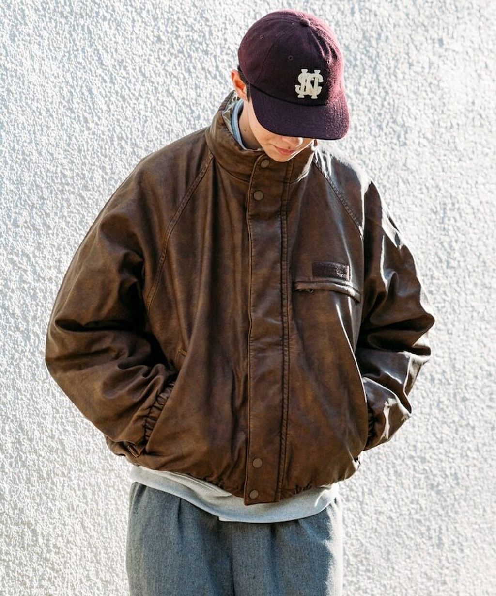 NAUTICA 類皮革×尼龍雙面兩穿鋪棉外套_54