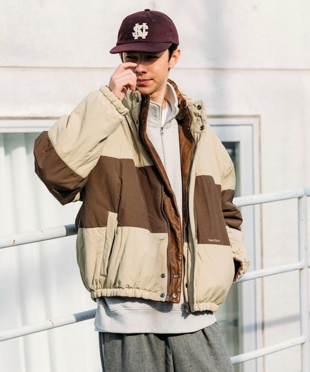 NAUTICA 類皮革×尼龍雙面兩穿鋪棉外套_44