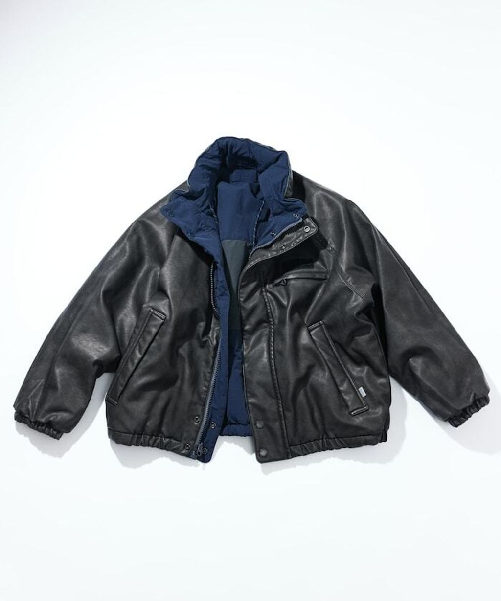 NAUTICA 類皮革×尼龍雙面兩穿鋪棉外套_30