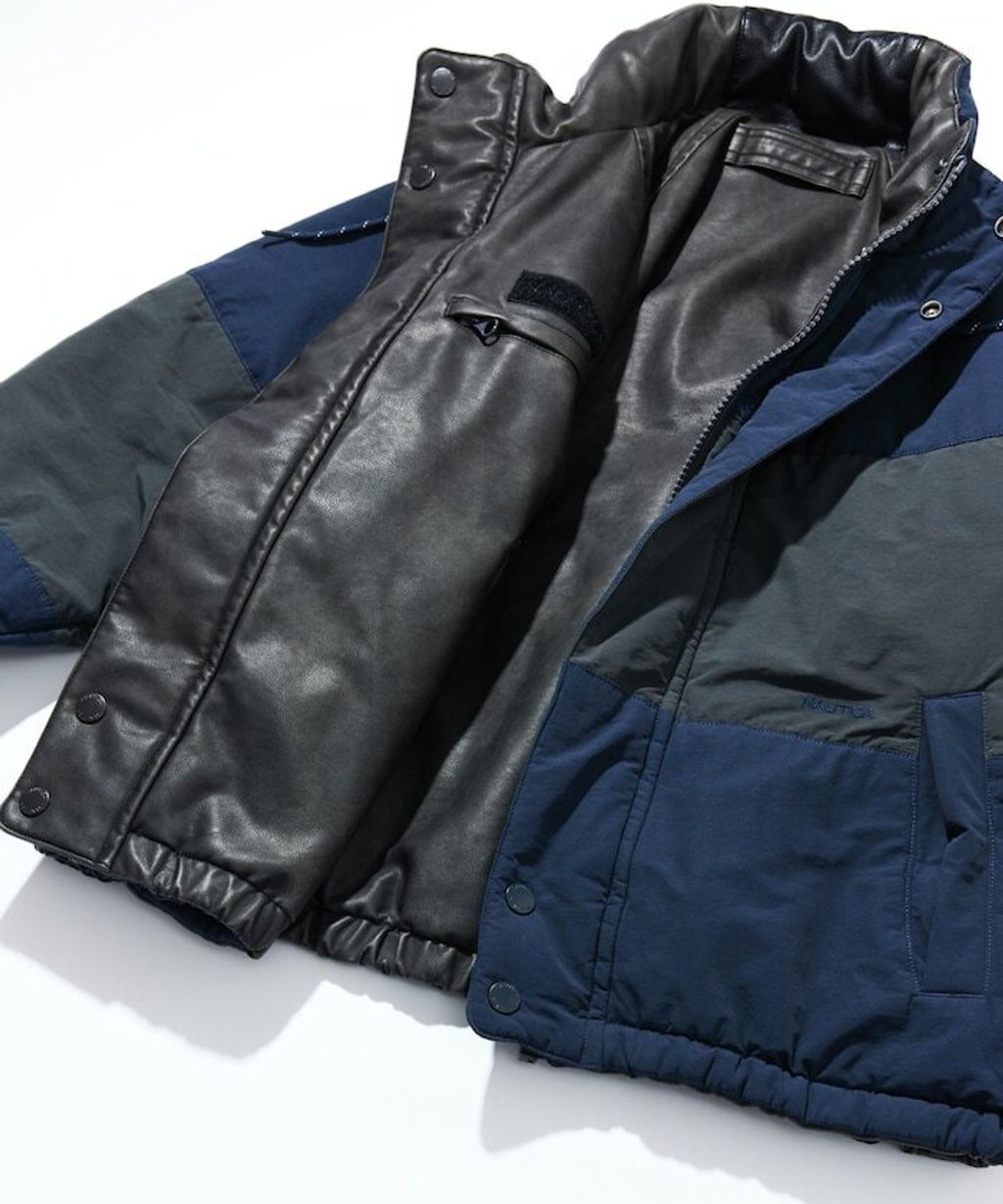 NAUTICA 類皮革×尼龍雙面兩穿鋪棉外套_20