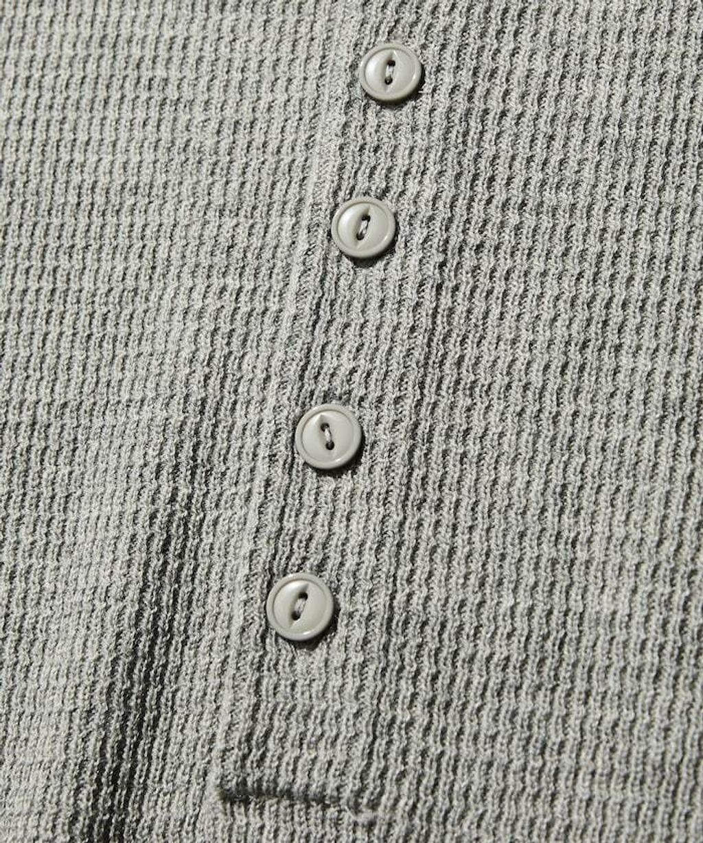 FREAKS STORE 寬版深亨利領落肩混紡針織上衣_7