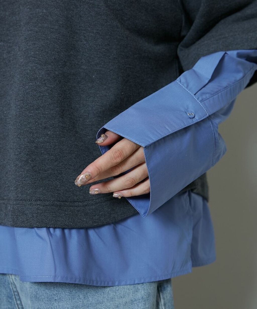 FREAKS STORE 假兩件寬鬆版型襯衫領POLO衫_41