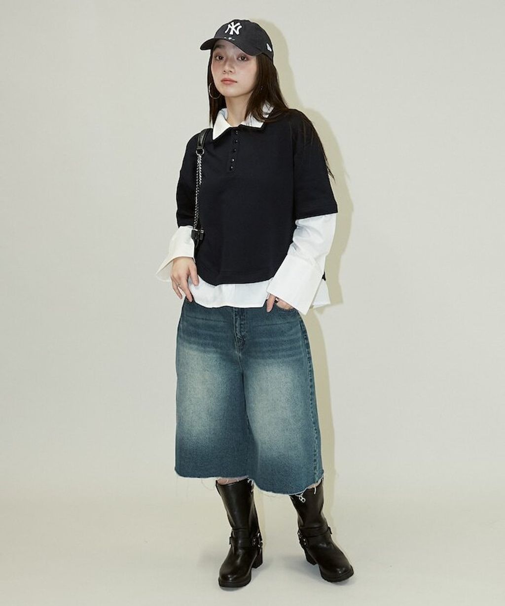 FREAKS STORE 假兩件寬鬆版型襯衫領POLO衫_30