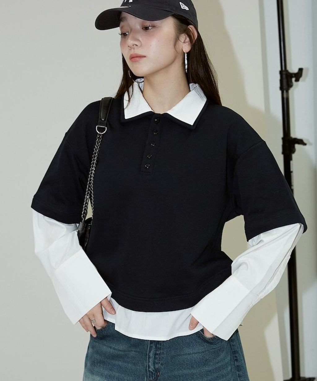 FREAKS STORE 假兩件寬鬆版型襯衫領POLO衫_27