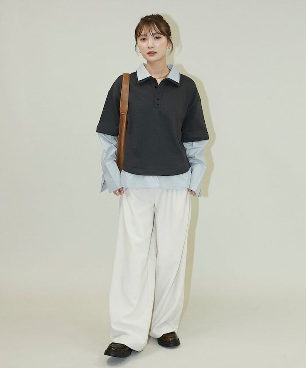 FREAKS STORE 假兩件寬鬆版型襯衫領POLO衫_18