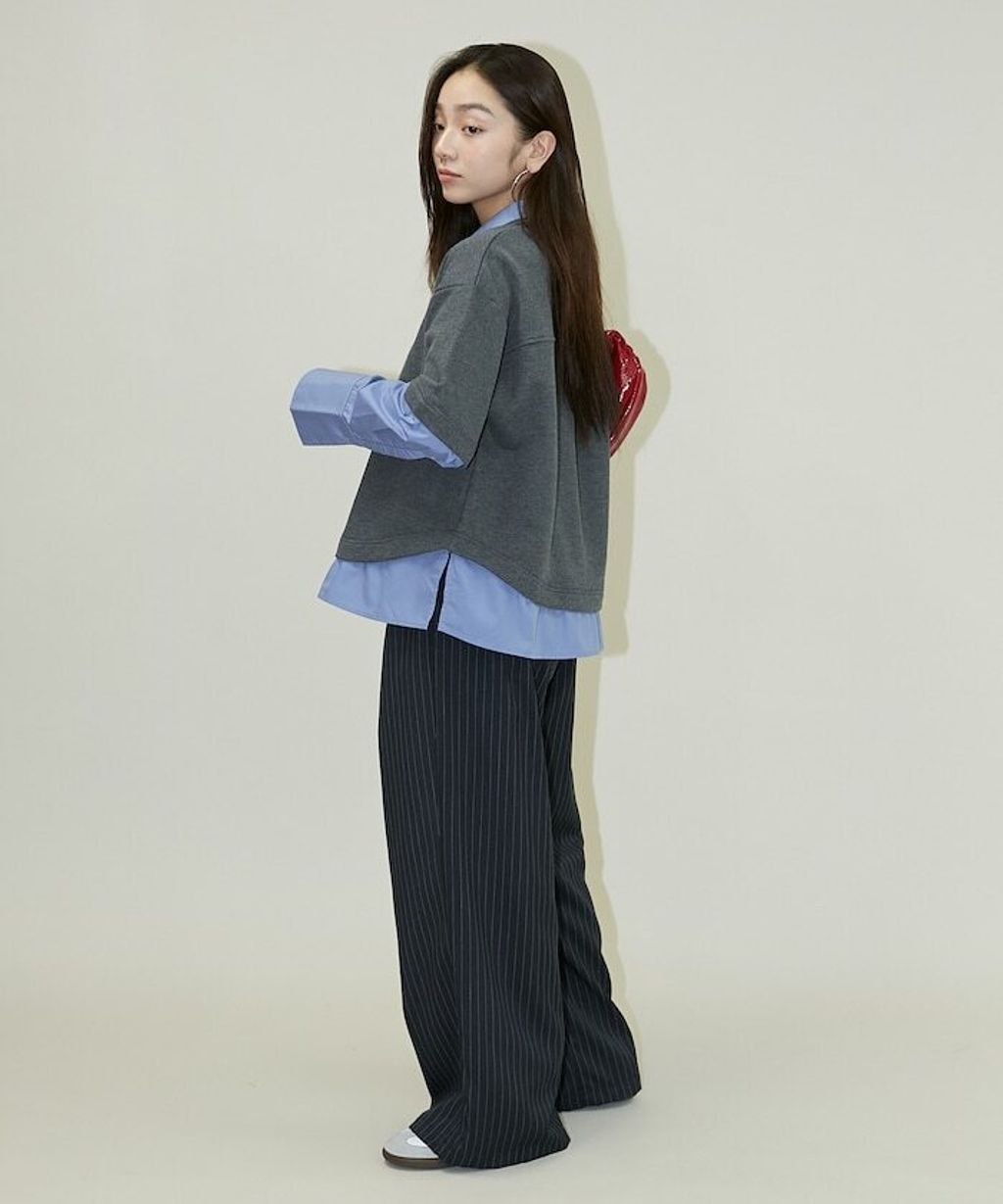 FREAKS STORE 假兩件寬鬆版型襯衫領POLO衫_10