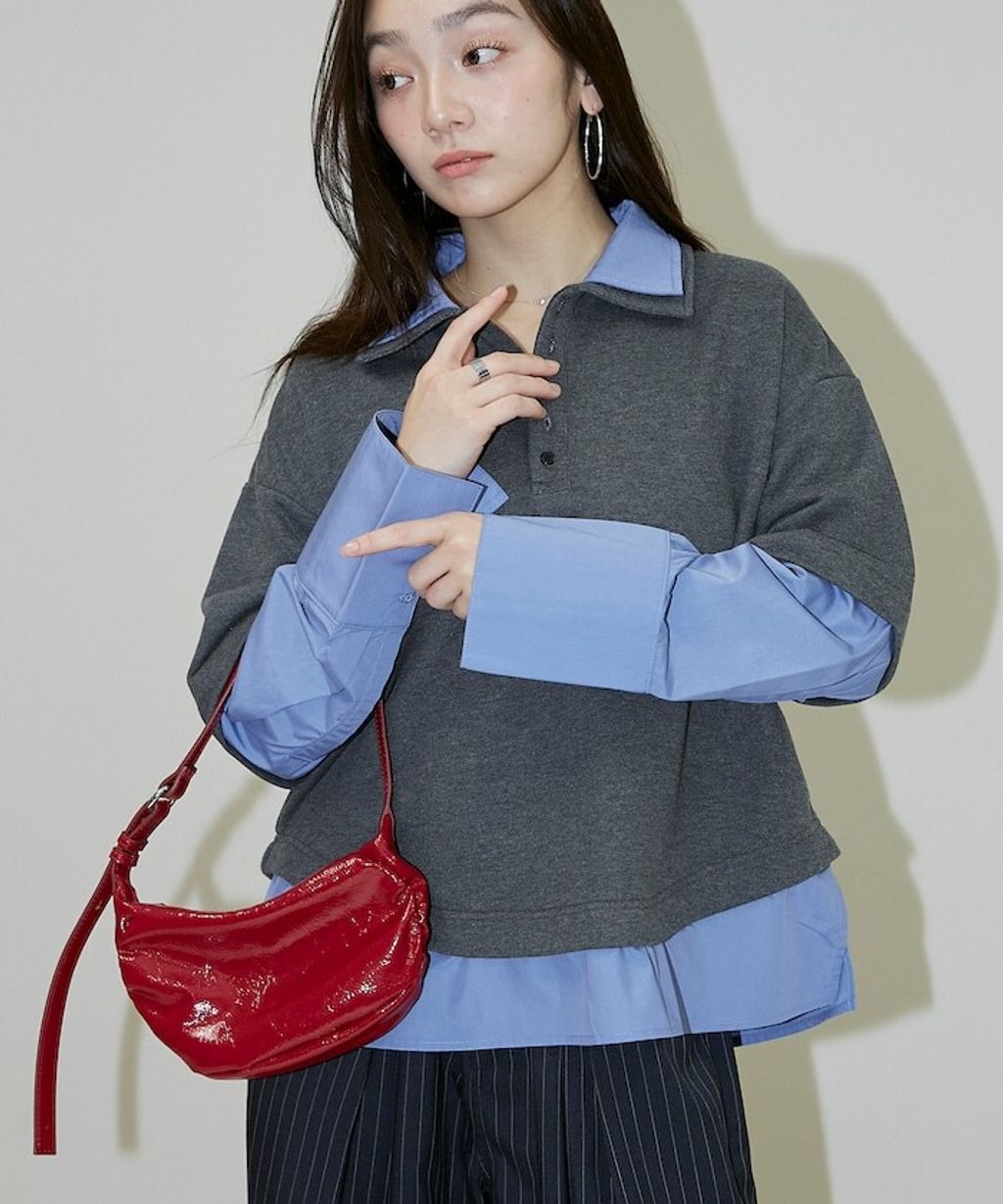 FREAKS STORE 假兩件寬鬆版型襯衫領POLO衫_4