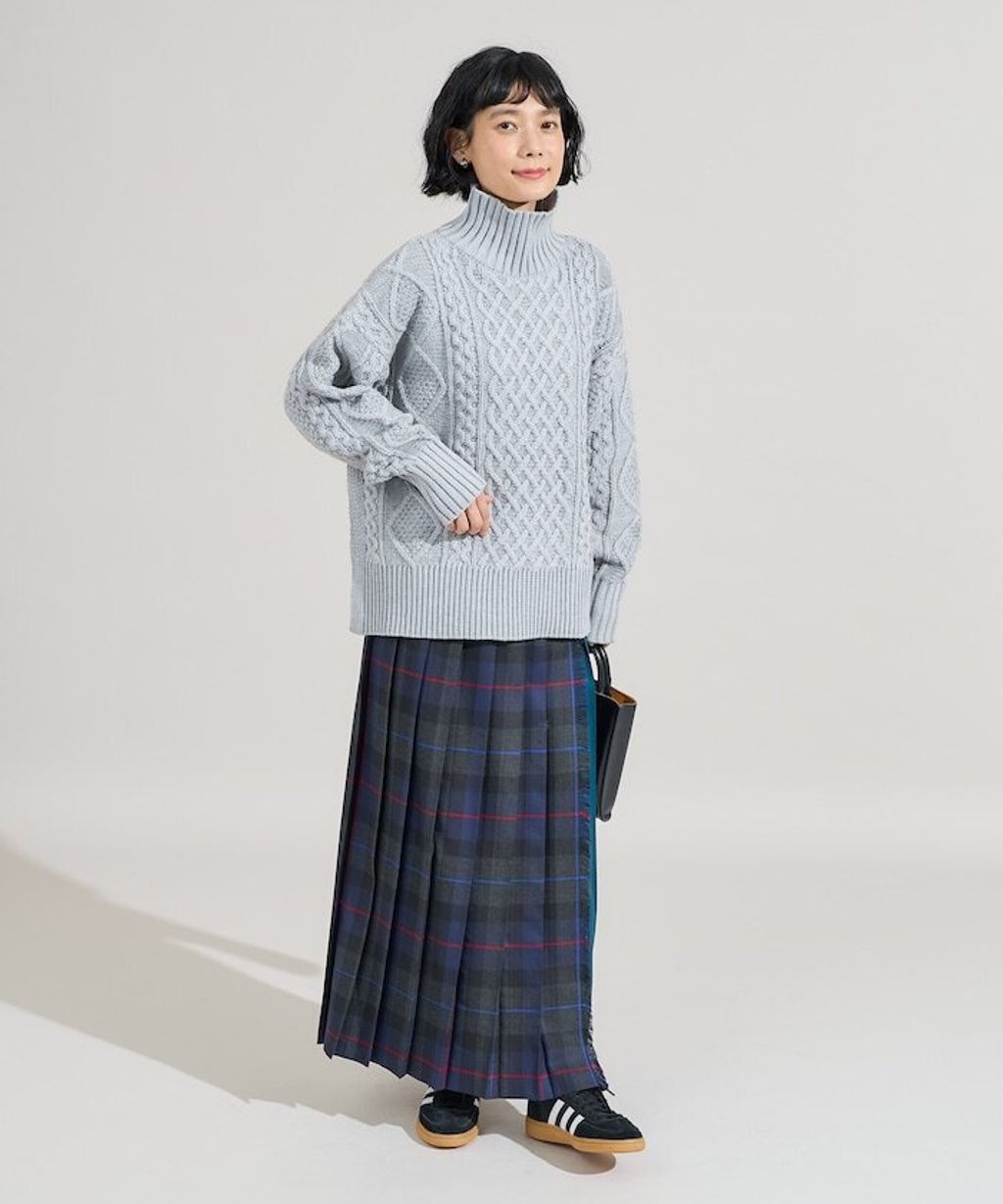 FREAKS STORE 立體混色麻花編織高領毛衣_6