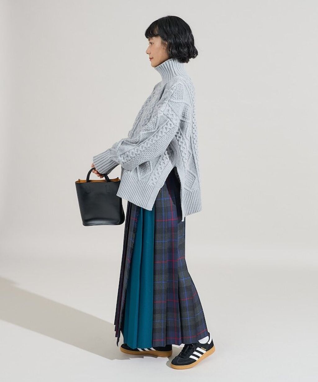 FREAKS STORE 立體混色麻花編織高領毛衣_8