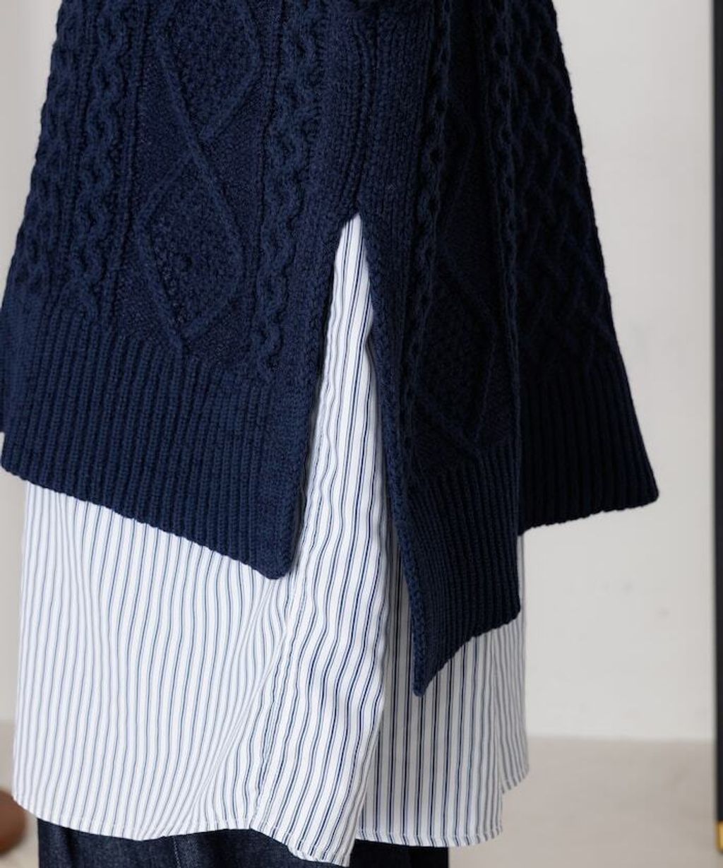 FREAKS STORE 立體混色麻花編織高領毛衣_51