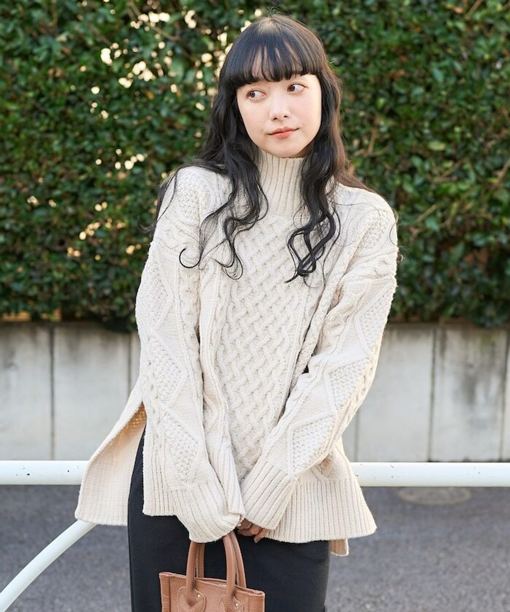 FREAKS STORE 立體混色麻花編織高領毛衣_39