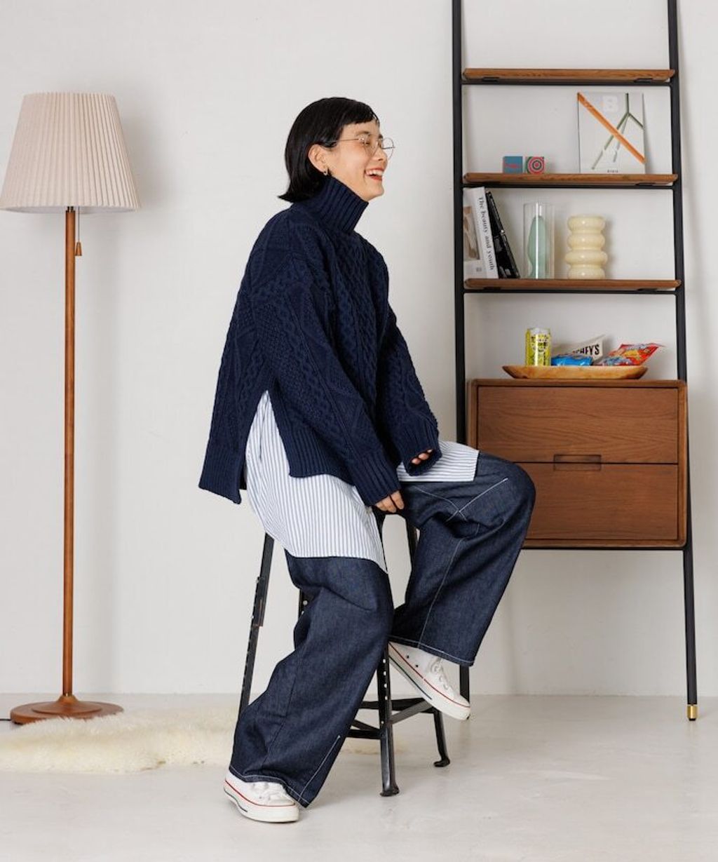 FREAKS STORE 立體混色麻花編織高領毛衣_36