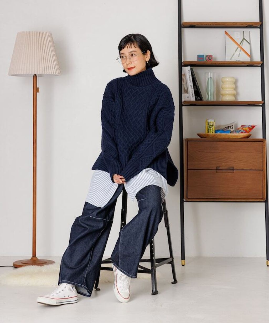 FREAKS STORE 立體混色麻花編織高領毛衣_35