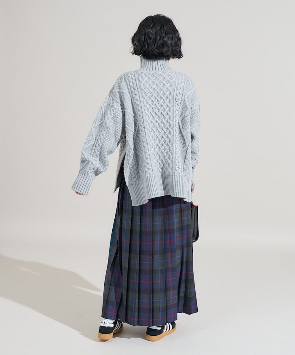 FREAKS STORE 立體混色麻花編織高領毛衣_9