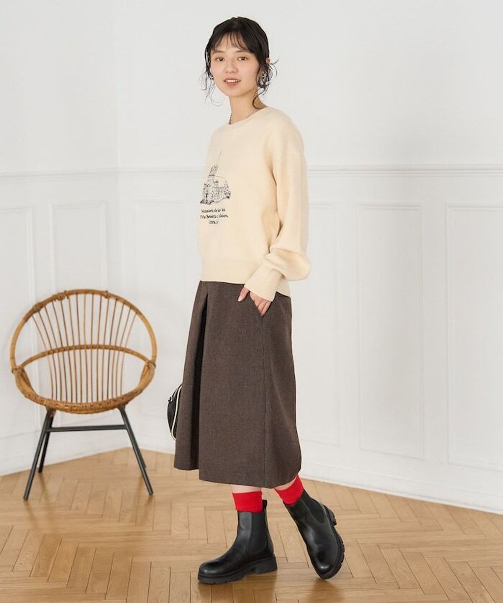 FREAKS STORE 羊毛質感溫暖寬版裙褲_5