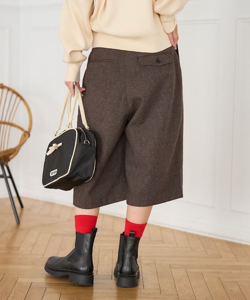 FREAKS STORE 羊毛質感溫暖寬版裙褲_10