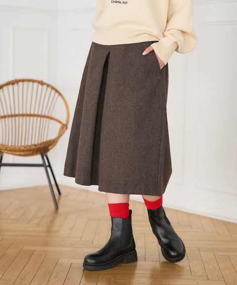 FREAKS STORE 羊毛質感溫暖寬版裙褲_2