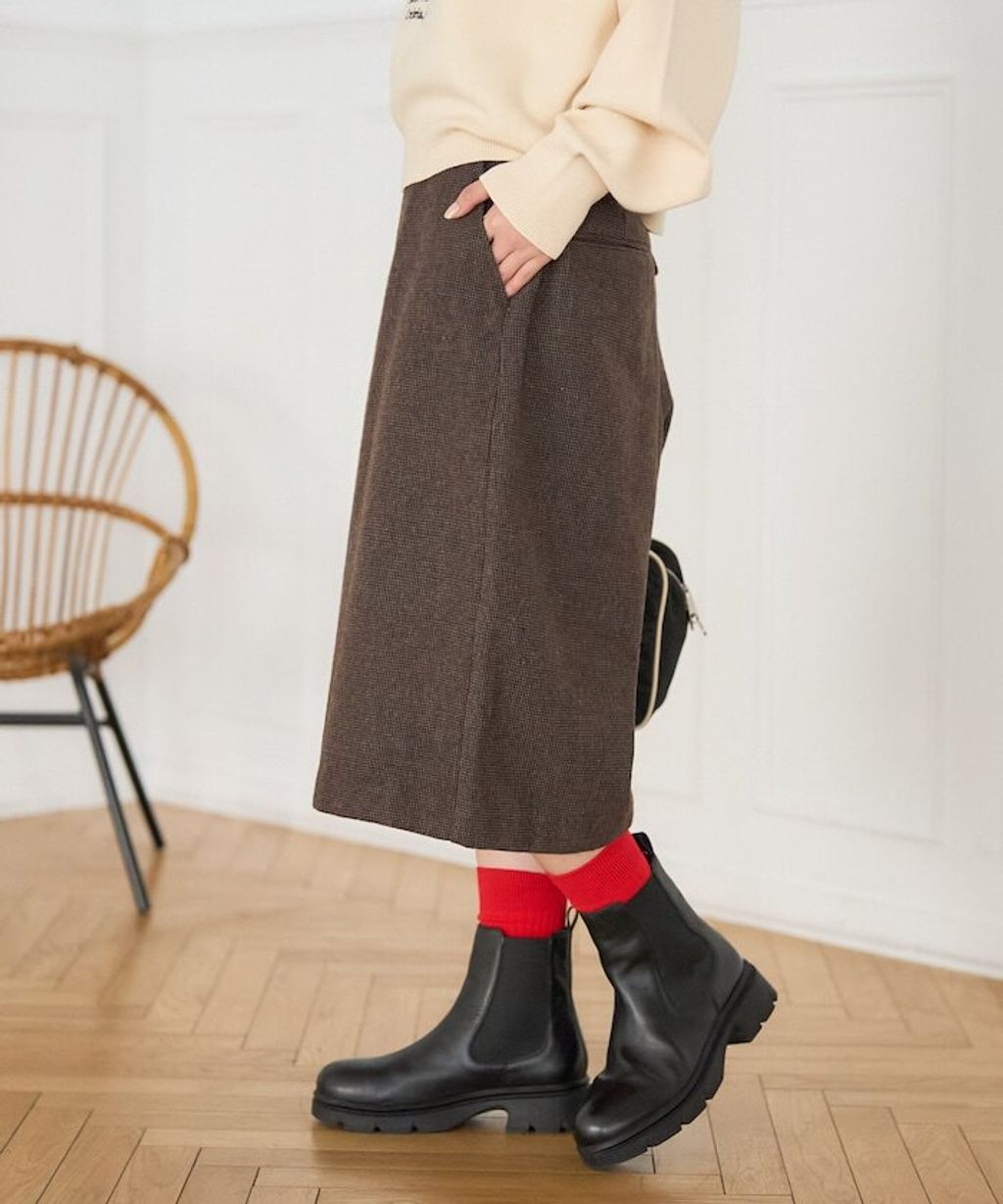 FREAKS STORE 羊毛質感溫暖寬版裙褲_9