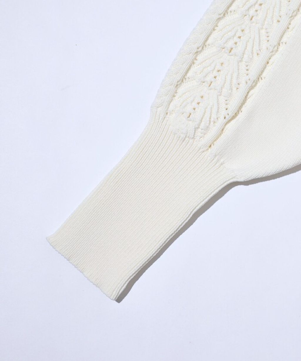 FREAKS STORE 立體麻花編織澎袖貝殼釦針織外套_44