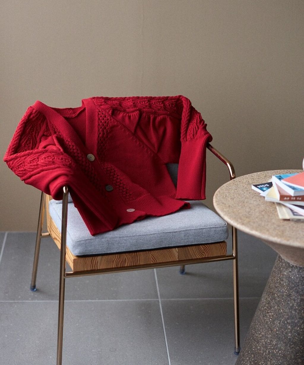 FREAKS STORE 立體麻花編織澎袖貝殼釦針織外套_38