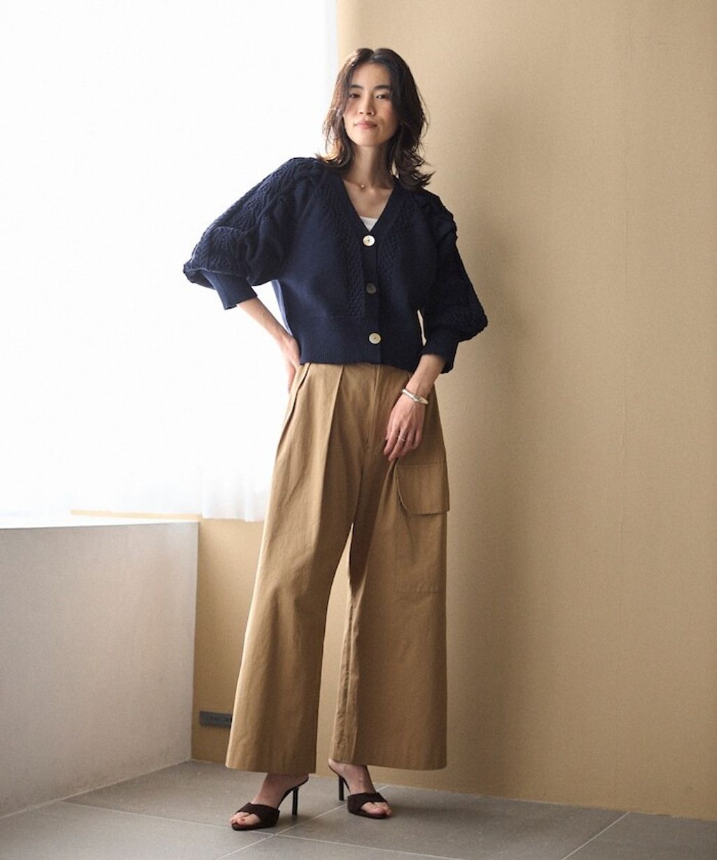 FREAKS STORE 立體麻花編織澎袖貝殼釦針織外套_35